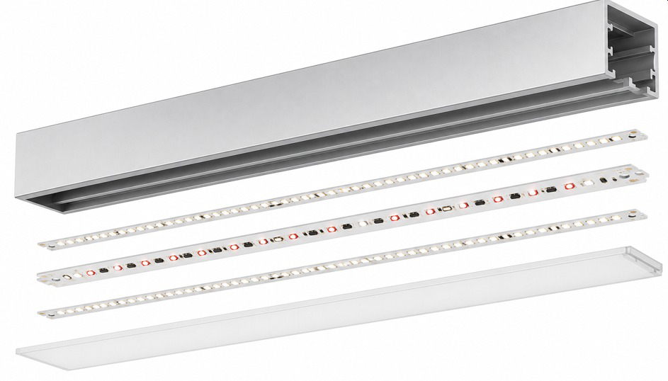Deep Red module integrated in a linear luminaire